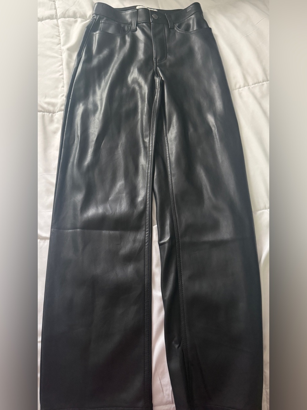 Abercrombie & Fitch Black Faux Leather High-Rise Pants